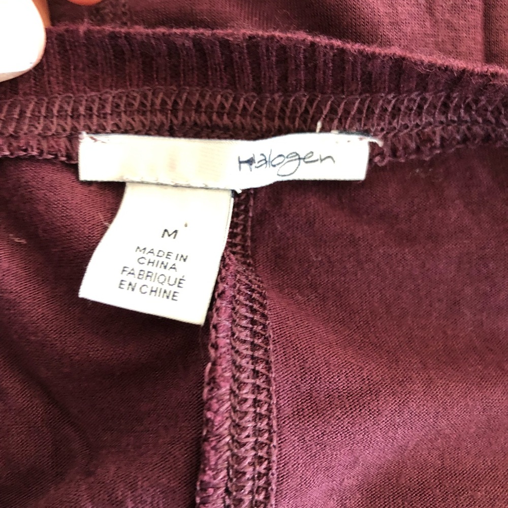 Halogen | Sheer Front Knit Short Sleeve Blouse Top - Picture 5 of 6